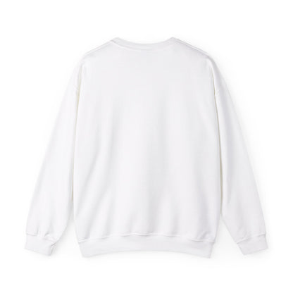 Backof the white crewneck sweatshirt showing there are no graphics or print on the back