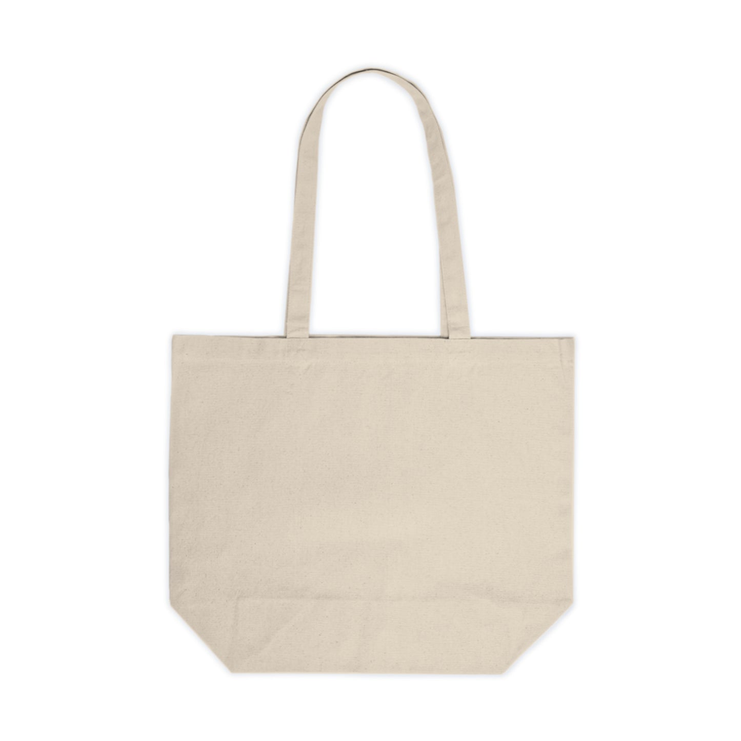 The back of the canvas tote with no graphic or print